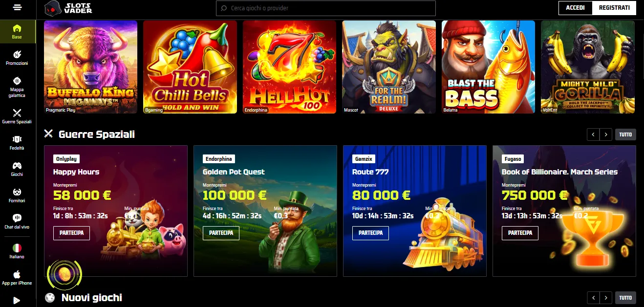 SlotsVader – Giri gratis massicci